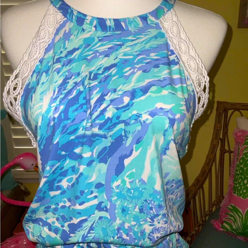 Lilly Pulitzer NWT Lala Romper Blue Haven Hey Hey Soleil $138 Size XS - Picture 8 of 11